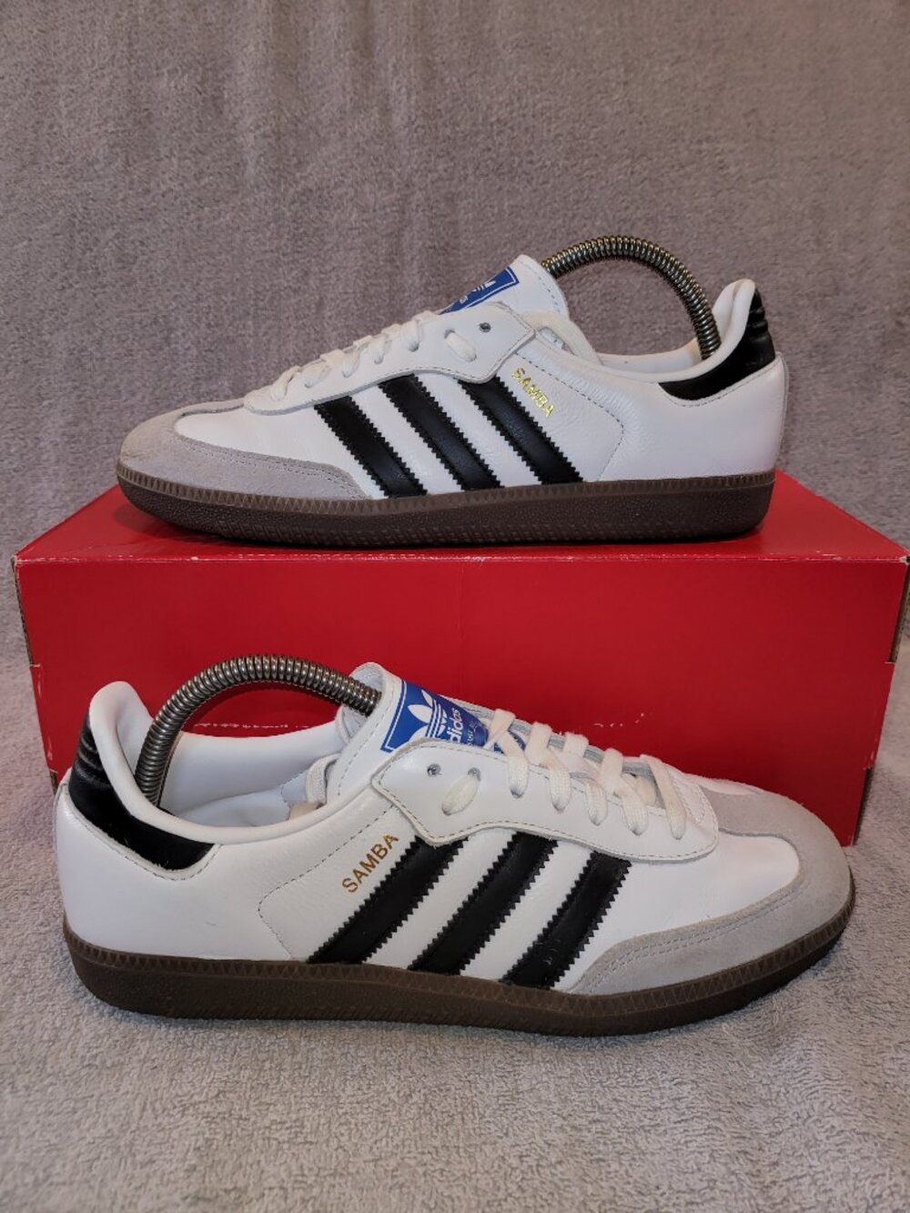 Adidas Samba OG Originals Men's Size 8 White Black Brown Gum B75806 Sneakers